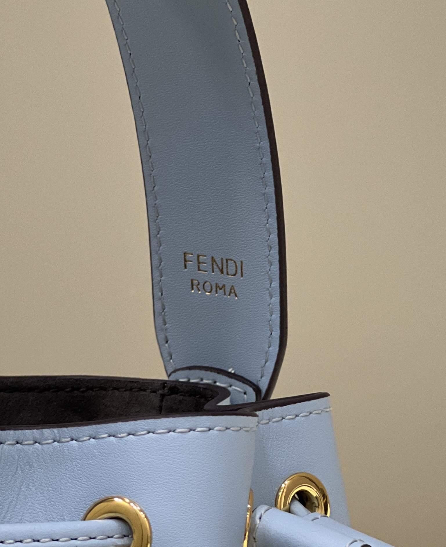 Fendi Mini Mon Tresor Leather Shoulder Bag Blue